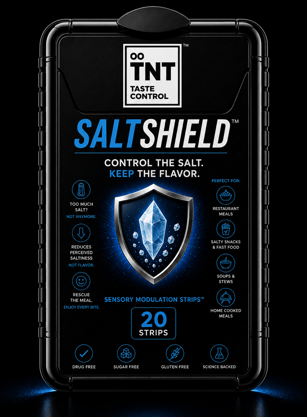 SaltShield — Less sodium. Same satisfying taste.